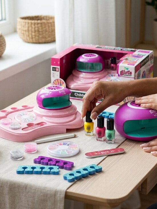 Other - Kids Glamour Makeup Kit, Pretend Play Cosmetic Beauty Set with Nail Dryer